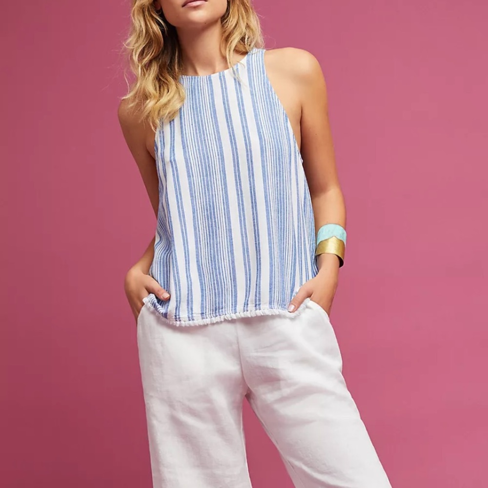 Anthropologie Cloth & Stone Frayed Swing Tank